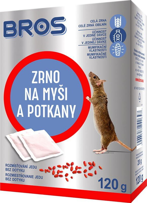 Zrno na myši a potkany Bros, 120g Zrno na myši a potkany Bros, 120g