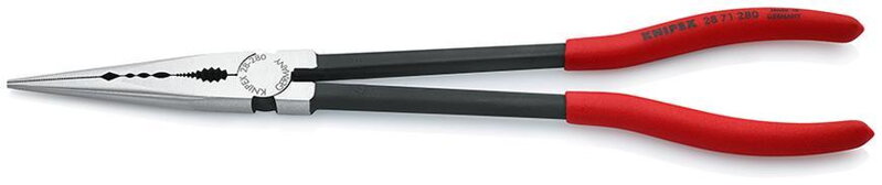 Kliešte KNIPEX 28 71 280 – 280 mm, polgulaté, rovné, dlhé, montážne