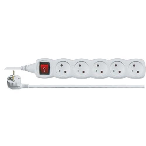Strend Pro Predlžovací kábel DG-F805BK 1,5m, biely, 5 zásuviek + vypínač Strend Pro Predlžovací kábel DG-F805BK 1,5m, biely, 5 zásuviek + vypínač