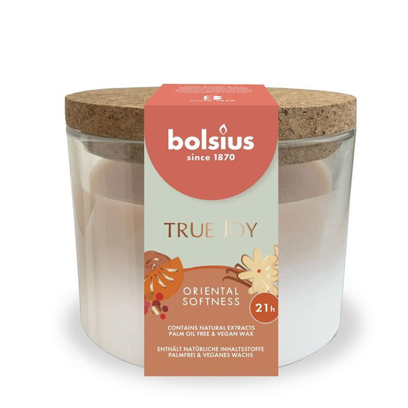 Vonná sviečka Bolsius True Joy Oriental Softness, 75/80 mm, v skle Vonná sviečka Bolsius True Joy Oriental Softness, 75/80 mm, v skle