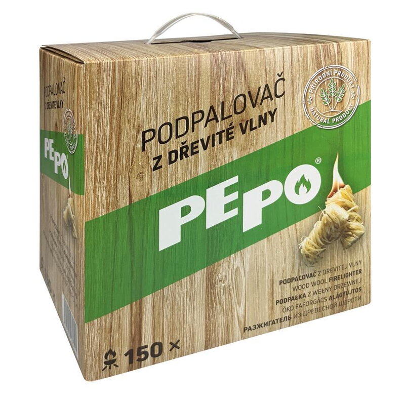 Podpaľovač PE-PO®, drevitá vlna, 150 kúskov Podpaľovač PE-PO®, drevitá vlna, 150 kúskov