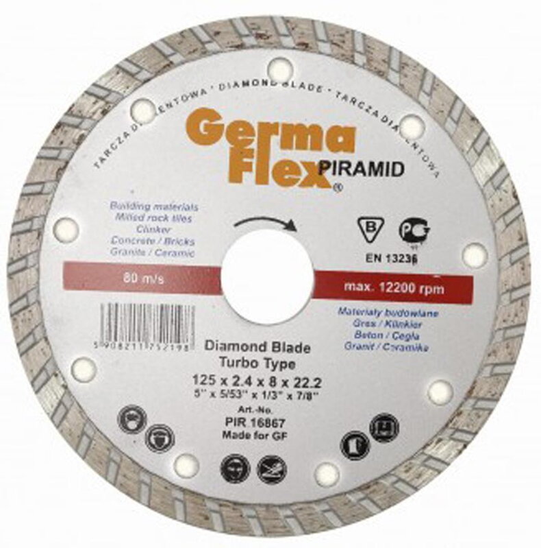 Kotuc GermaFlex Piramid Turbo 125x22,2 mm, diamantový Kotuc GermaFlex Piramid Turbo 125x22,2 mm, diamantový